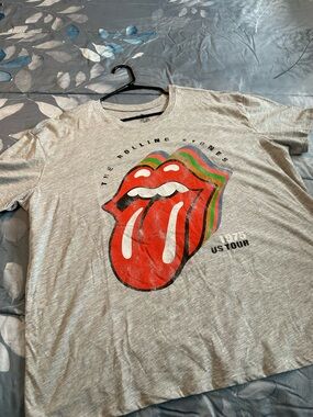 NWTS the Rolling Stones 1975 Tour Gray Tee w/Red Tongue Sz XXL 20